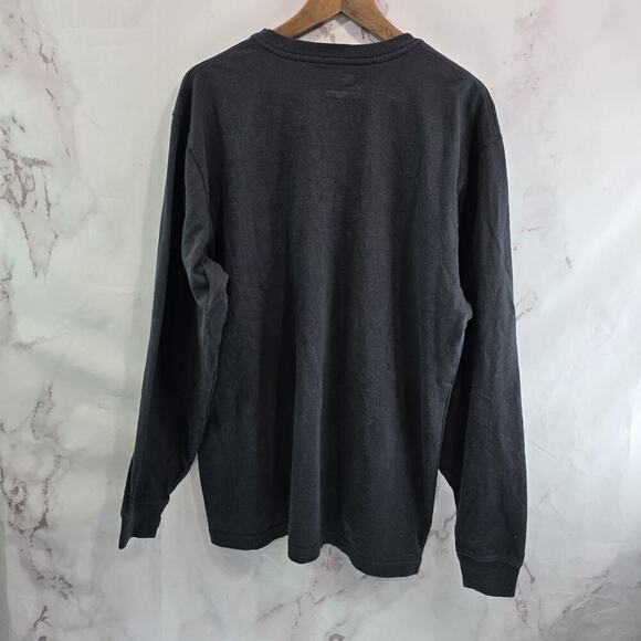 Carhartt T Shirt Mens Medium Black Pocket Original Fit Tee Long Sleeve Button - Picture 5 of 10